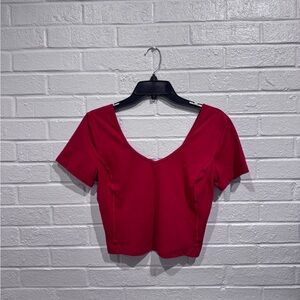 Lululemon Athletica Red Crop Top